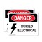 Signmission Buried Electrical Danger Sign, Vinyl Decal, 14in W x 10in L, 2PK OS-2PACK-DS-D-1014-L-2308 - alternate 1